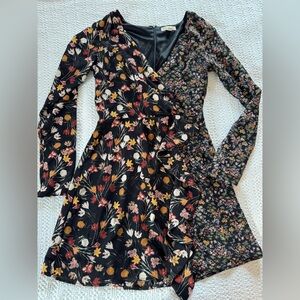 GB Faux Wrap Multi Floral Print Mini Dress Small